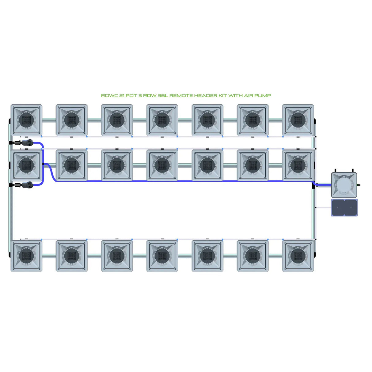 Alien Hydroponics RDWC 21 Pot 3 Row Kit