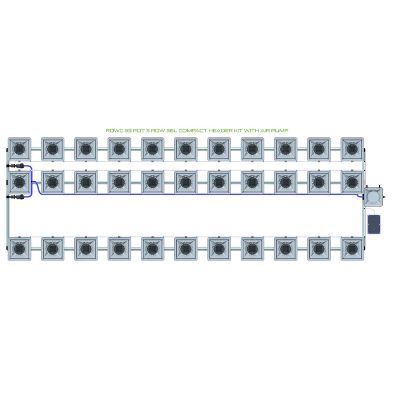 Alien Hydroponics RDWC 33 Pot 3 Row Kit