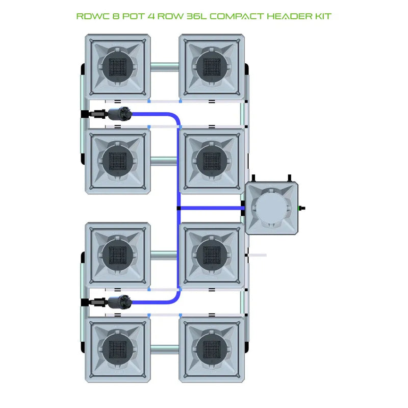 Alien Hydroponics RDWC 8 Pot 4 Row Kit