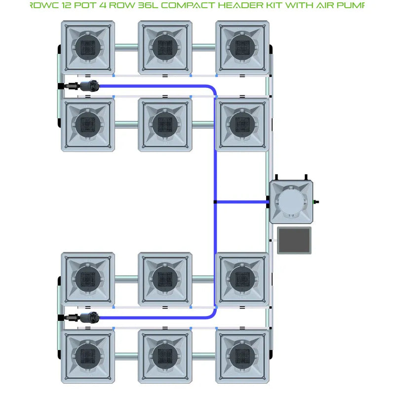 Alien Hydroponics RDWC 12 Pot 4 Row Kit