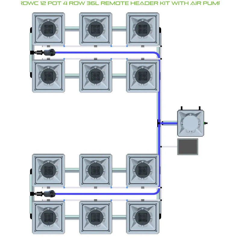 Alien Hydroponics RDWC 12 Pot 4 Row Kit