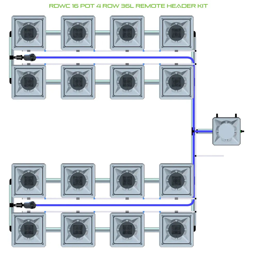 Alien Hydroponics RDWC 16 Pot 4 Row Kit