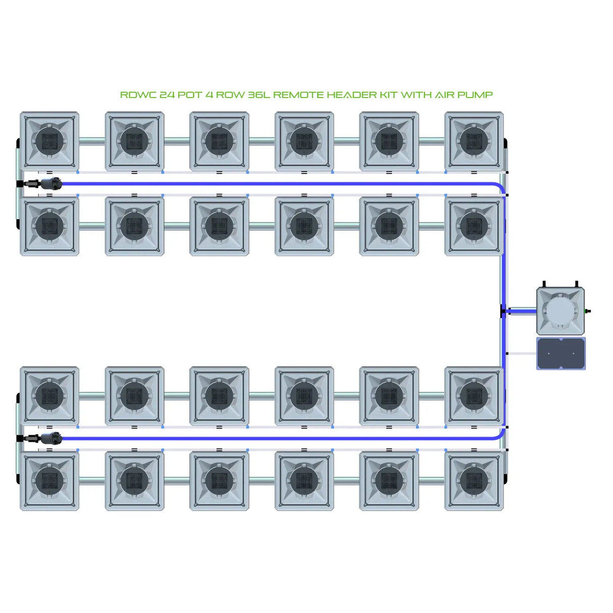 Alien Hydroponics RDWC 24 Pot 4 Row Kit