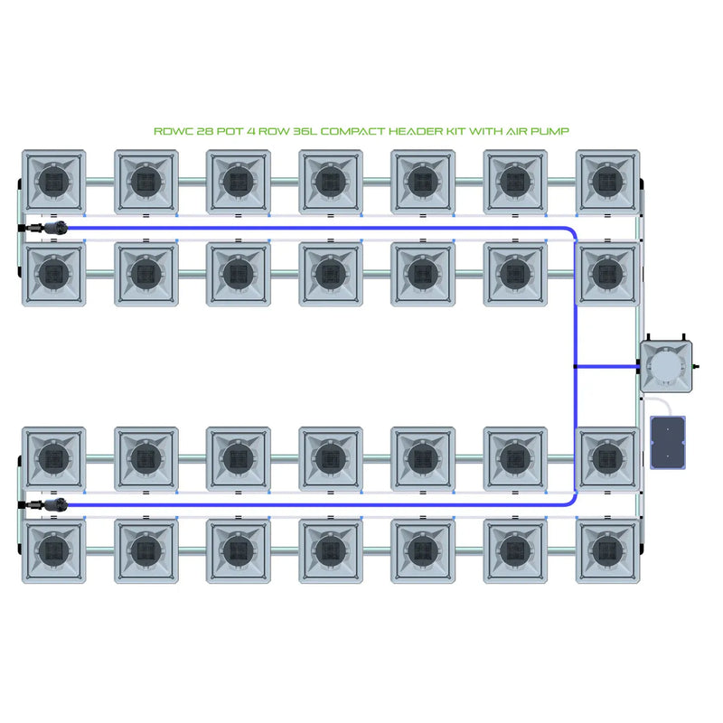 Alien Hydroponics RDWC 28 Pot 4 Row Kit