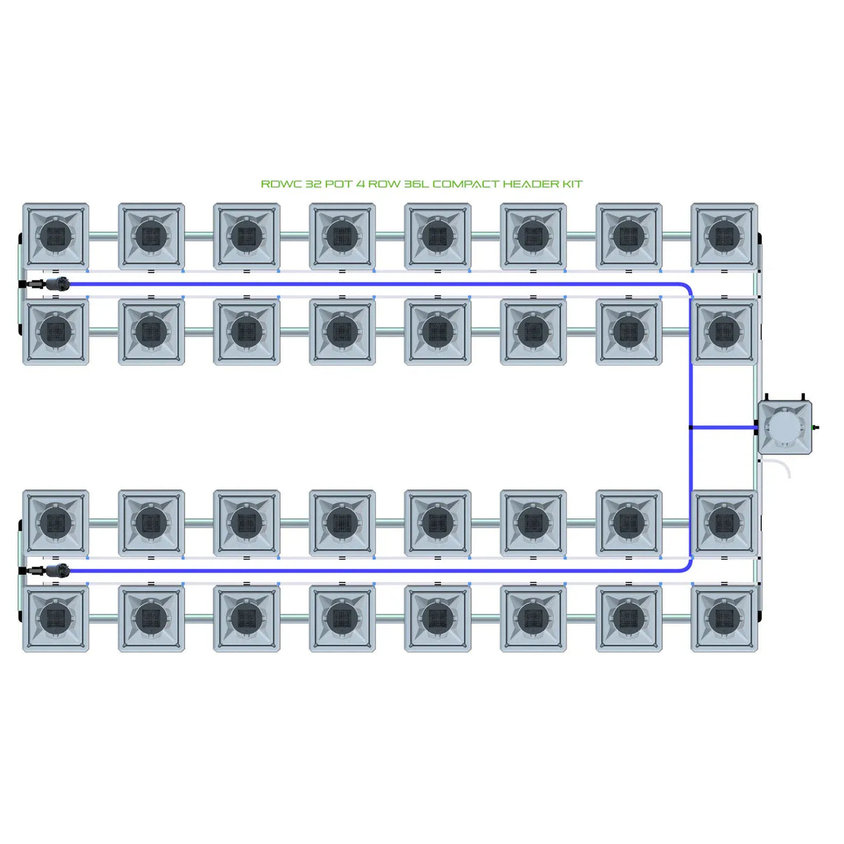 Alien Hydroponics RDWC 32 Pot 4 Row Kit