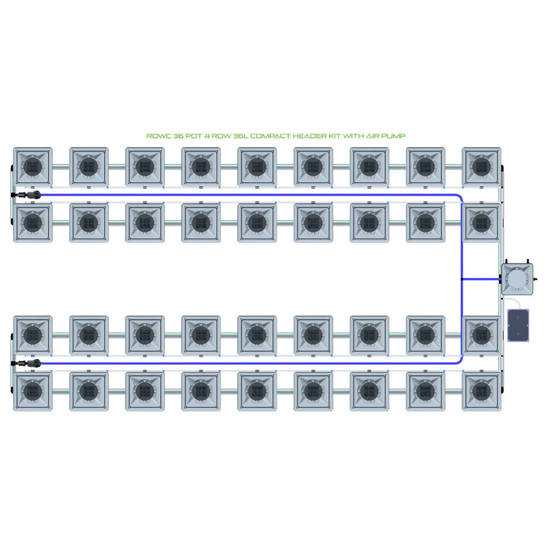 Alien Hydroponics RDWC 36 Pot 4 Row Kit