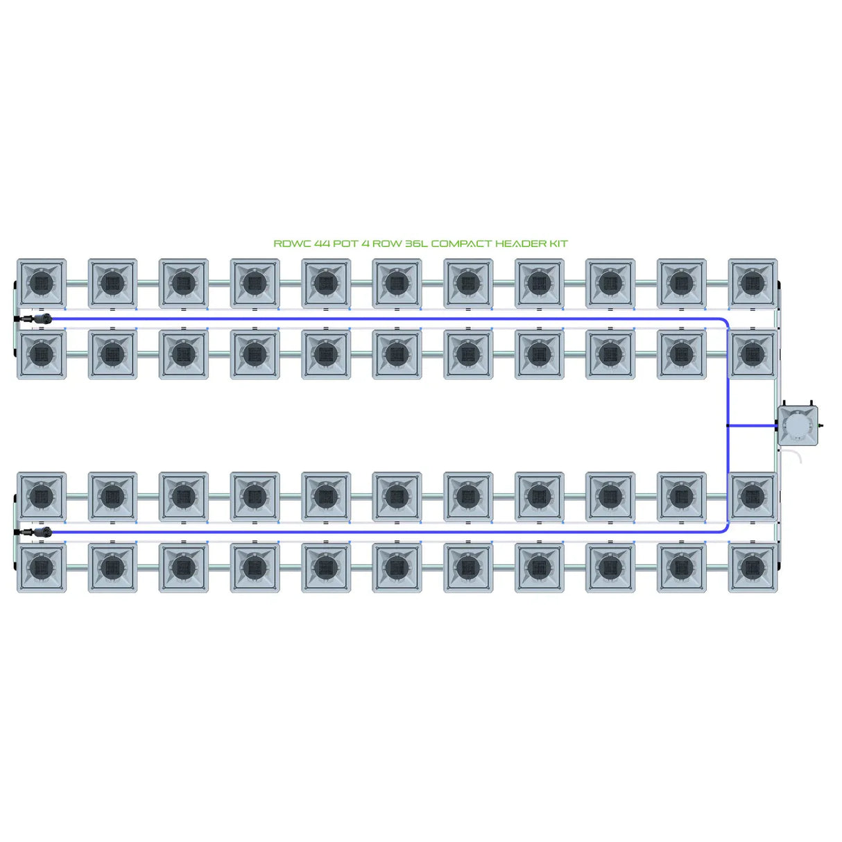 Alien Hydroponics RDWC 44 Pot 4 Row Kit