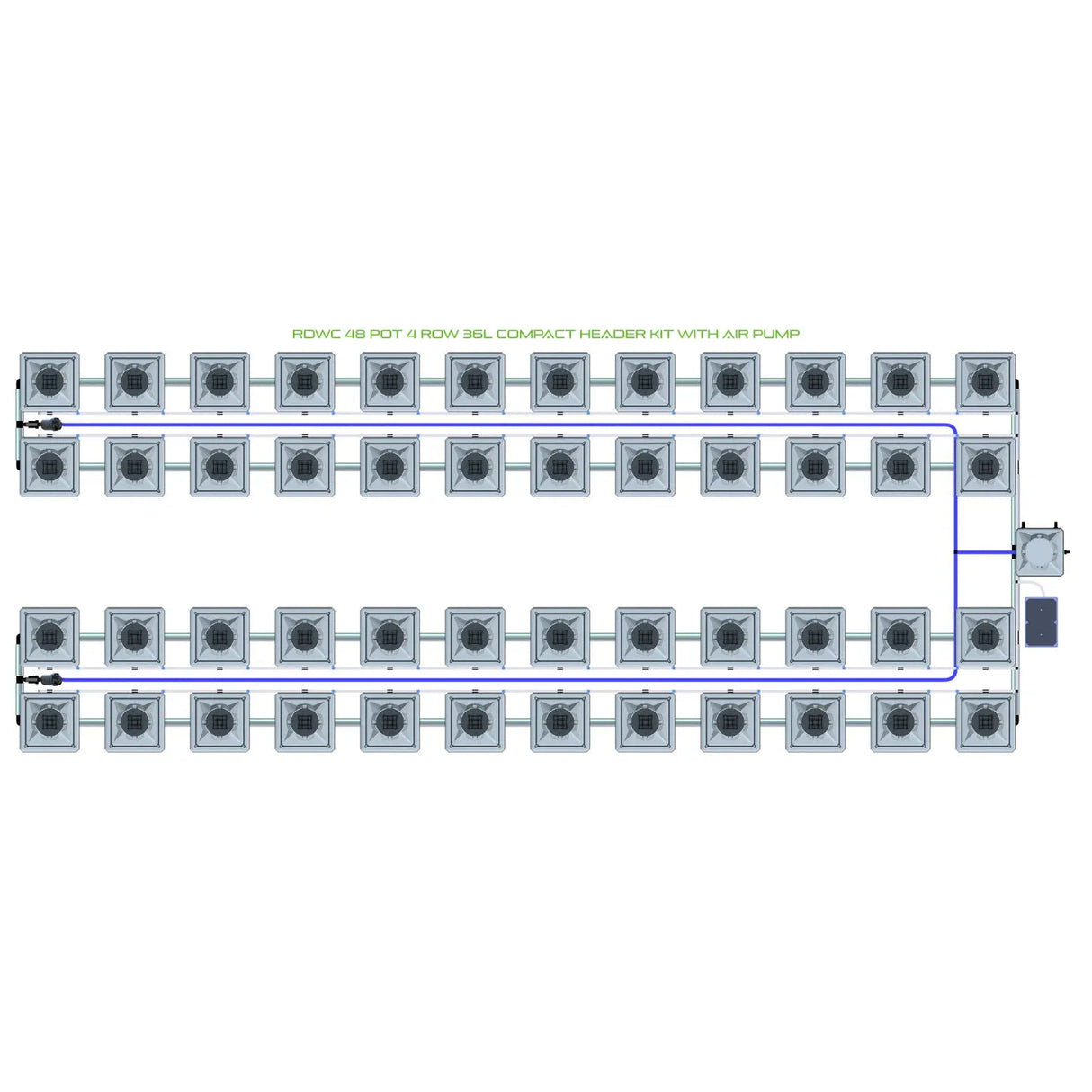 Alien Hydroponics RDWC 48 Pot 4 Row Kit