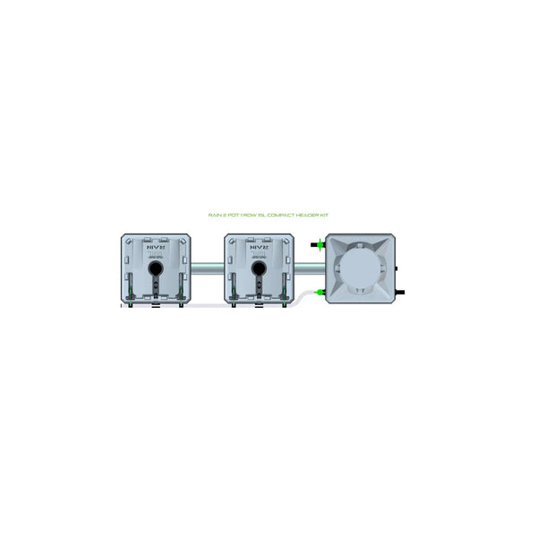Alien Hydroponics RAIN 2 Pot 1 Row Kit