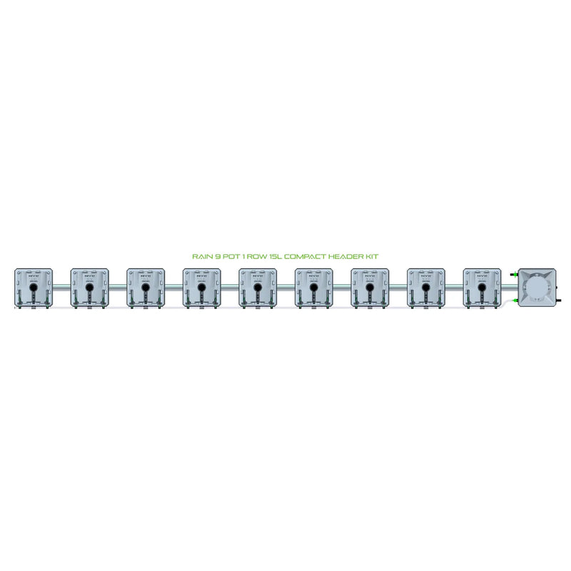 Alien Hydroponics RAIN 9 Pot 1 Row Kit