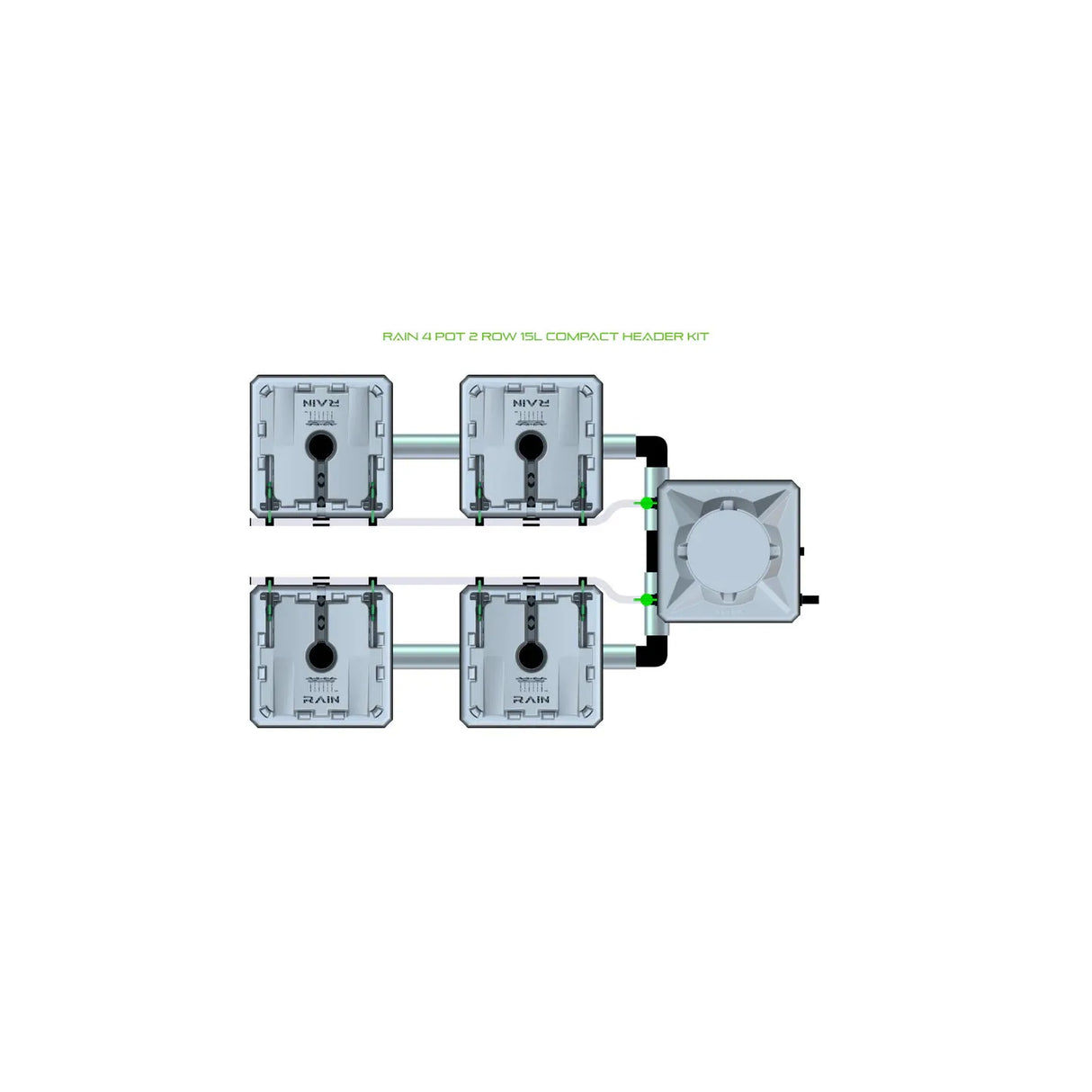 Alien Hydroponics RAIN 4 Pot 2 Row Kit