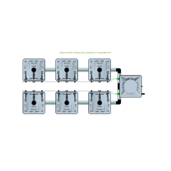 Alien Hydroponics RAIN 6 Pot 2 Row Kit