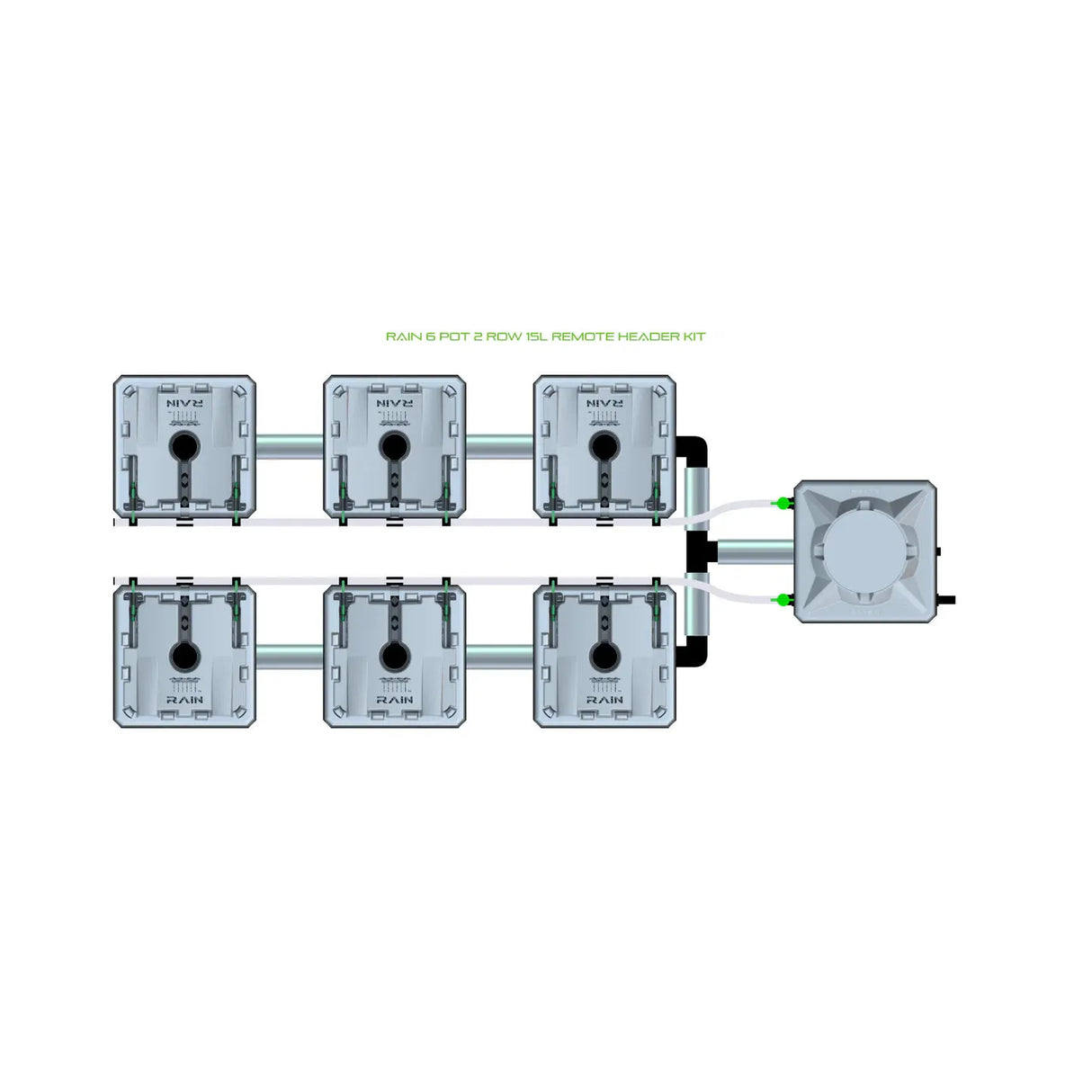 Alien Hydroponics RAIN 6 Pot 2 Row Kit