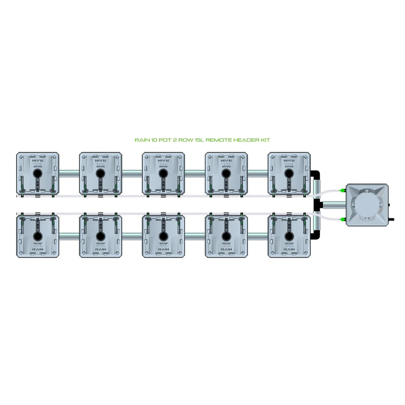 Alien Hydroponics RAIN 10 Pot 2 Row Kit