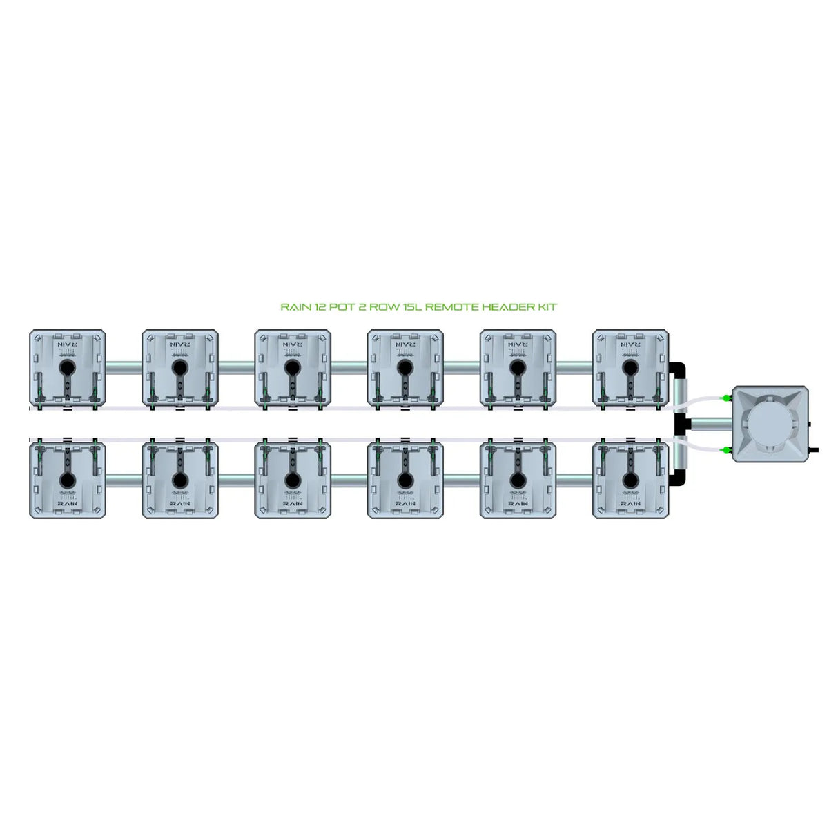 Alien Hydroponics RAIN 12 Pot 2 Row Kit
