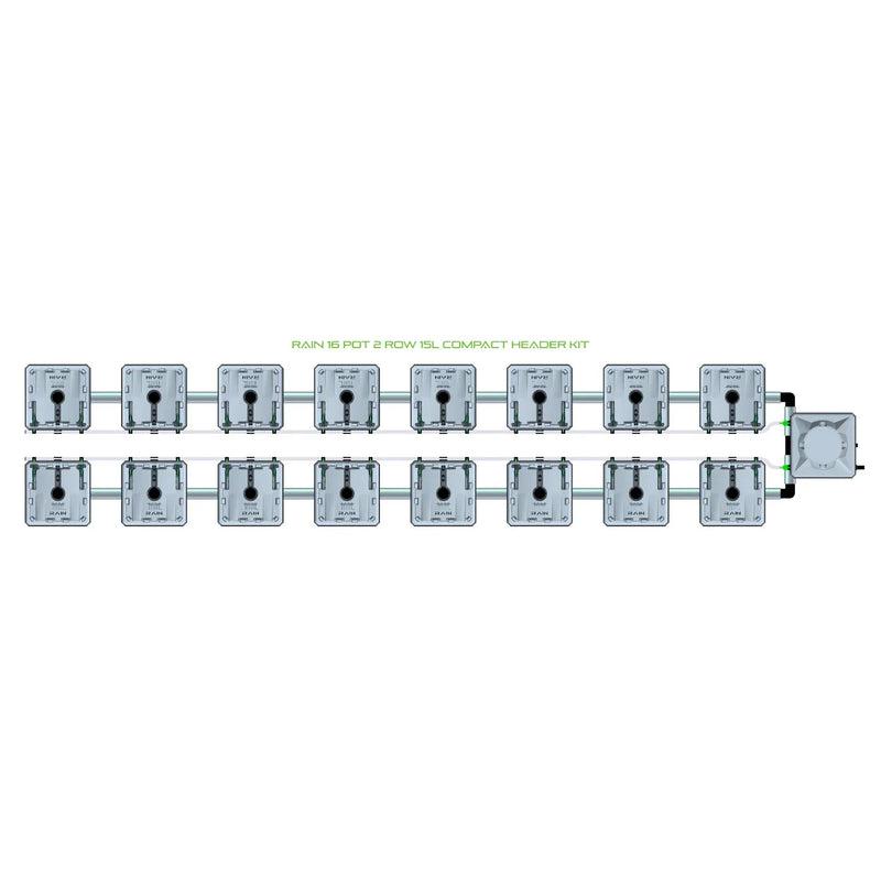 Alien Hydroponics RAIN 16 Pot 2 Row Kit