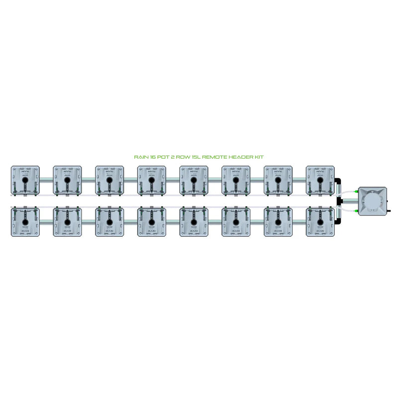 Alien Hydroponics RAIN 16 Pot 2 Row Kit