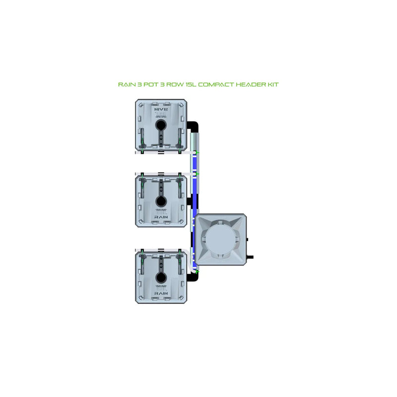 Alien Hydroponics RAIN 3 Pot 3 Row Kit