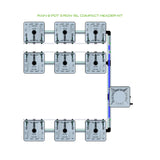 Alien Hydroponics RAIN 9 Pot 3 Row Kit