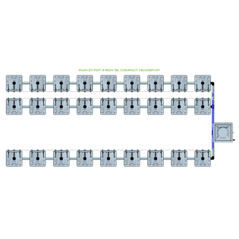 Alien Hydroponics RAIN 27 Pot 3 Row Kit