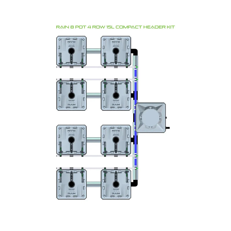 Alien Hydroponics RAIN 8 Pot 4 Row Kit