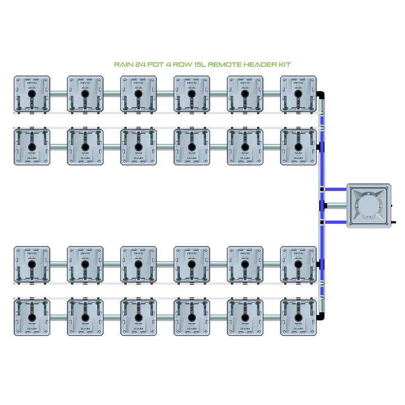 Alien Hydroponics RAIN 24 Pot 4 Row Kit