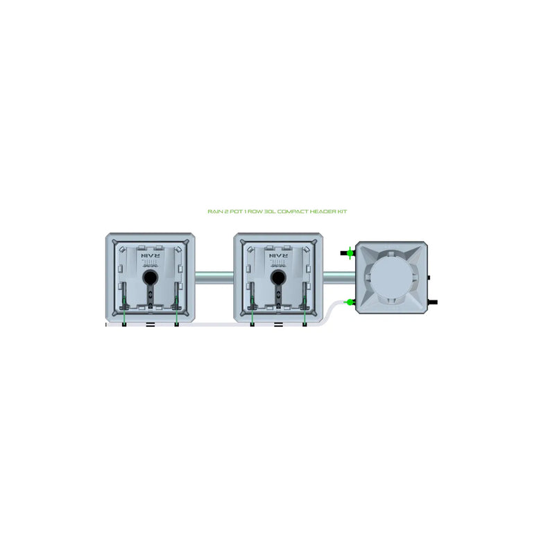 Alien Hydroponics RAIN 2 Pot 1 Row Kit