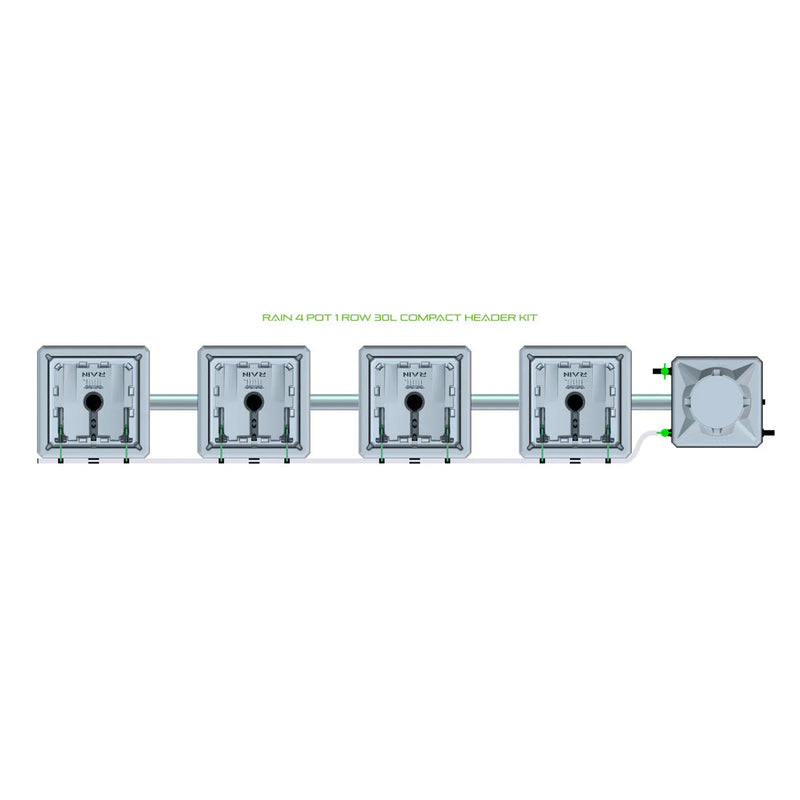 Alien Hydroponics RAIN 4 Pot 1 Row Kit