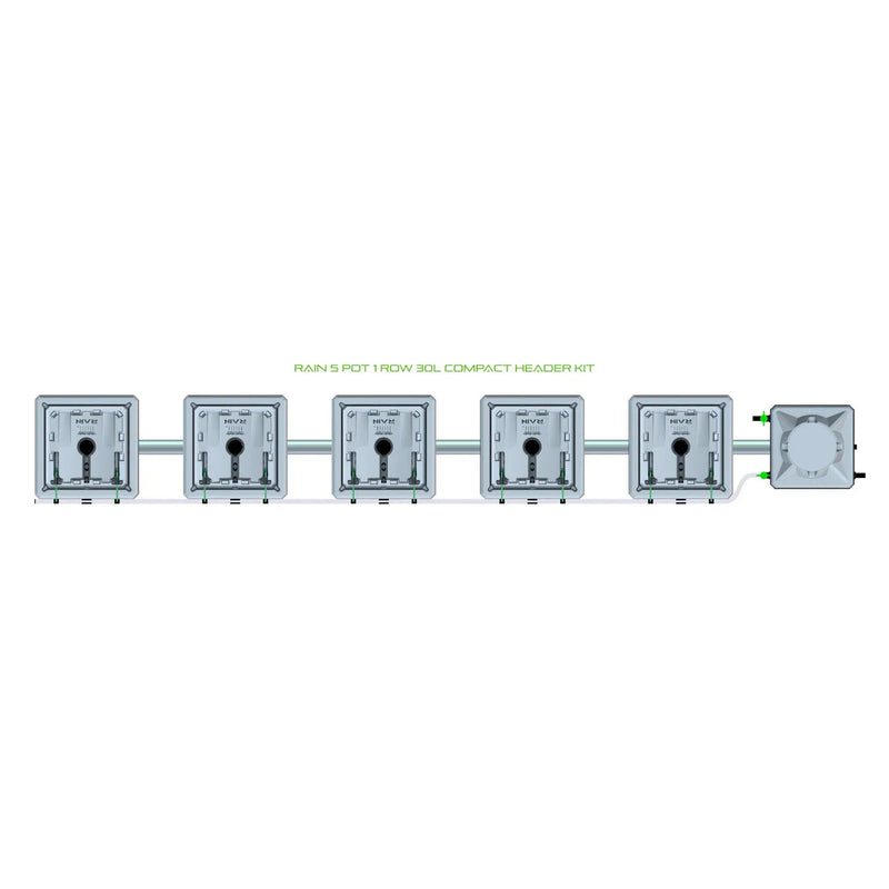 Alien Hydroponics RAIN 5 Pot 1 Row Kit