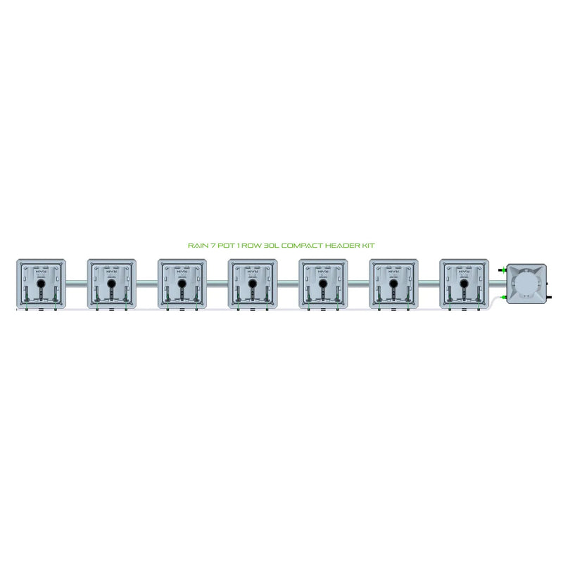 Alien Hydroponics RAIN 7 Pot 1 Row Kit