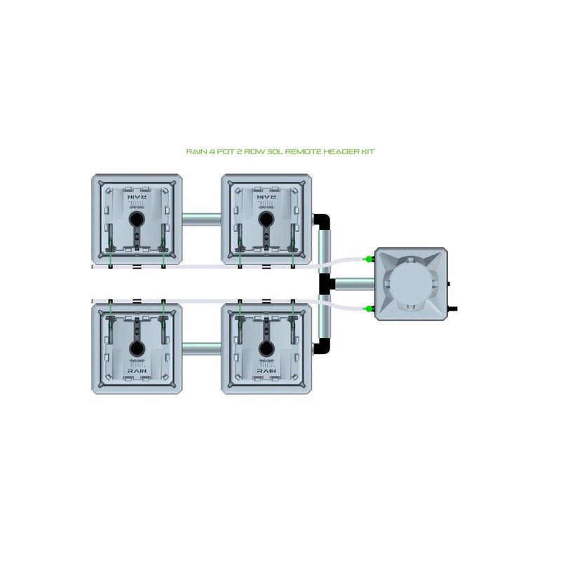 Alien Hydroponics RAIN 4 Pot 2 Row Kit