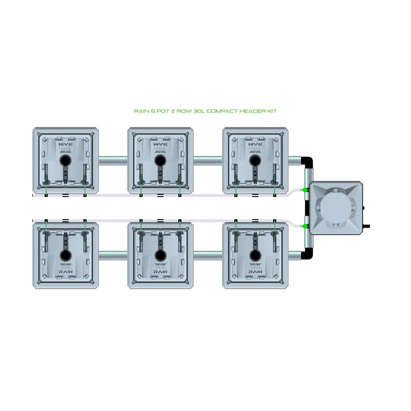 Alien Hydroponics RAIN 6 Pot 2 Row Kit