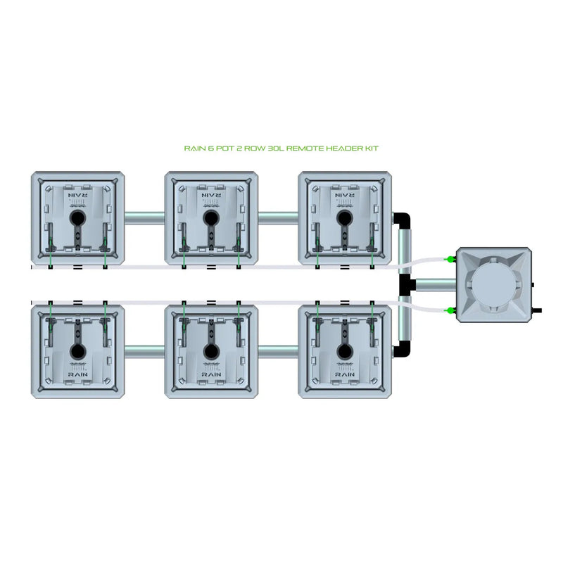 Alien Hydroponics RAIN 6 Pot 2 Row Kit
