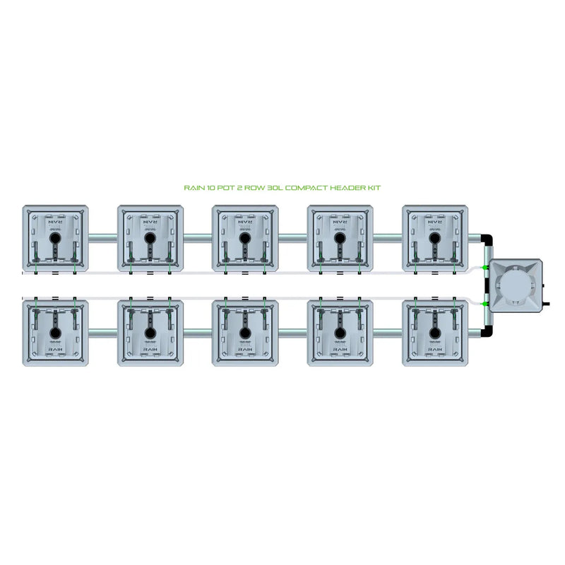 Alien Hydroponics RAIN 10 Pot 2 Row Kit