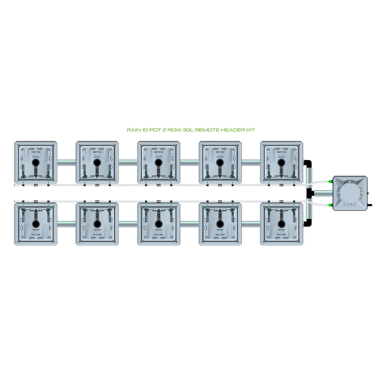 Alien Hydroponics RAIN 10 Pot 2 Row Kit