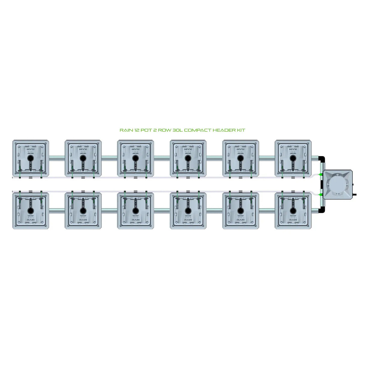 Alien Hydroponics RAIN 12 Pot 2 Row Kit