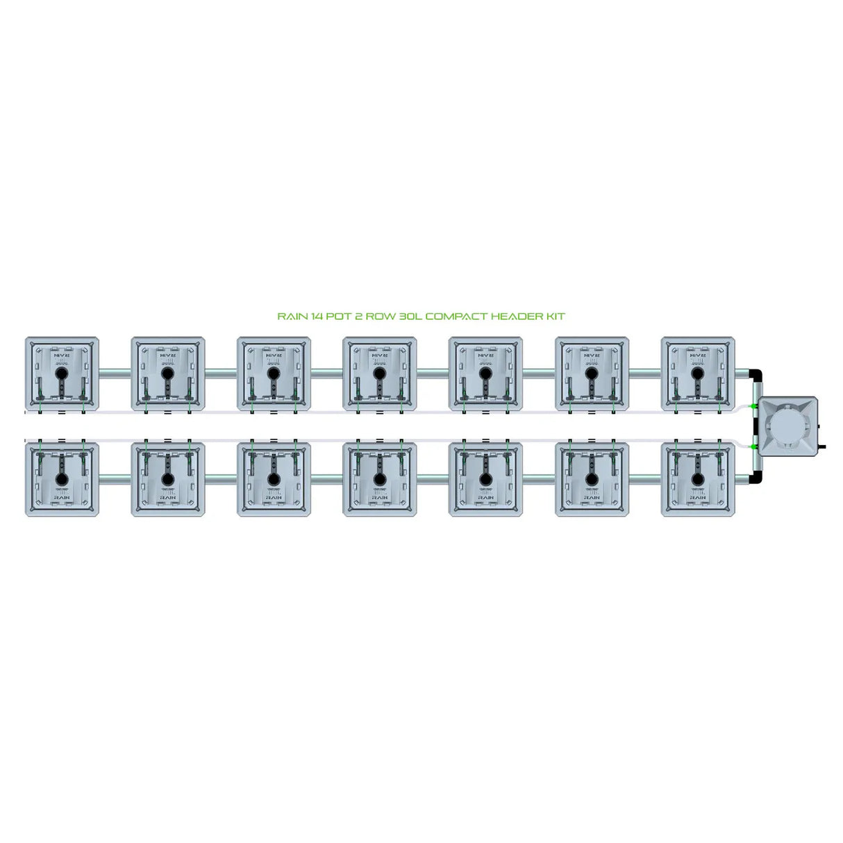 Alien Hydroponics RAIN 14 Pot 2 Row Kit