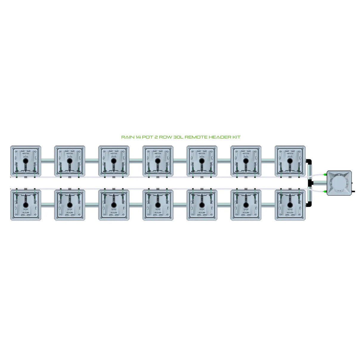 Alien Hydroponics RAIN 14 Pot 2 Row Kit