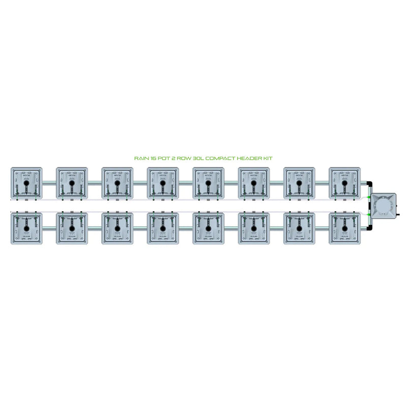 Alien Hydroponics RAIN 16 Pot 2 Row Kit