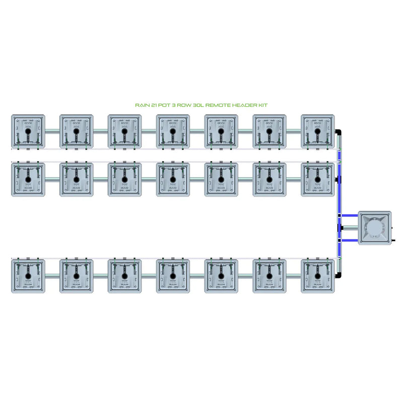 Alien Hydroponics RAIN 21 Pot 3 Row Kit