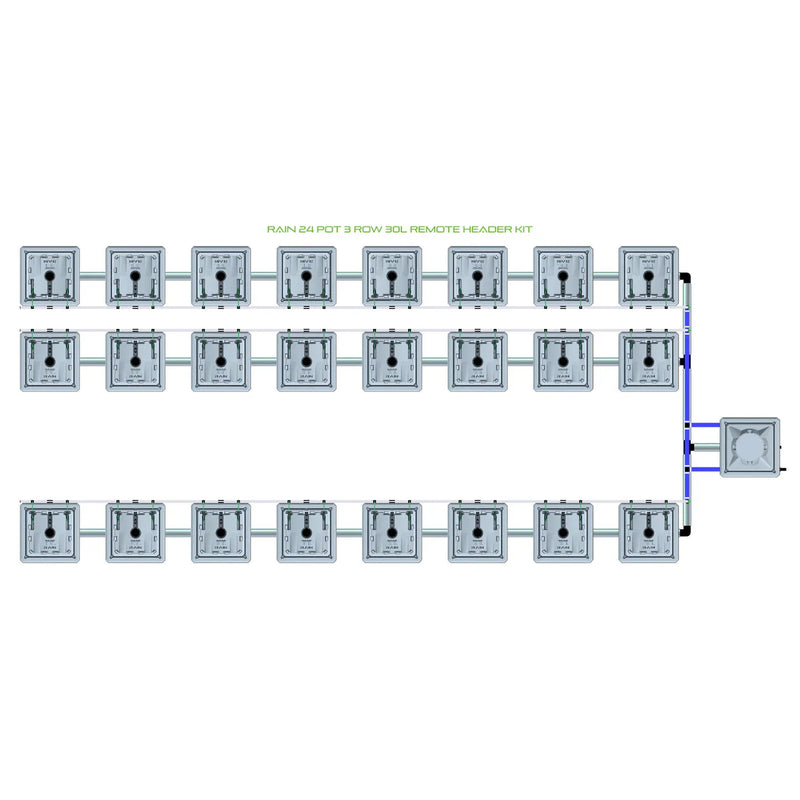 Alien Hydroponics RAIN 24 Pot 3 Row Kit