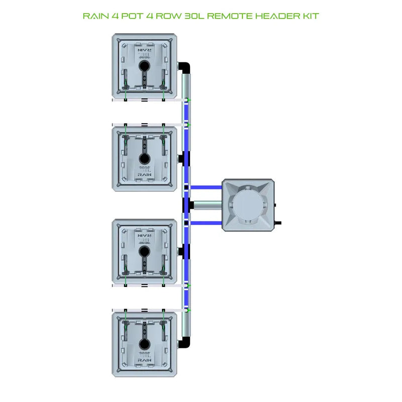 Alien Hydroponics RAIN 4 Pot 4 Row Kit