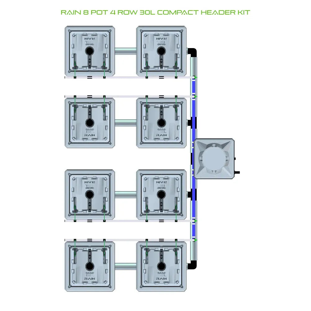 Alien Hydroponics RAIN 8 Pot 4 Row Kit