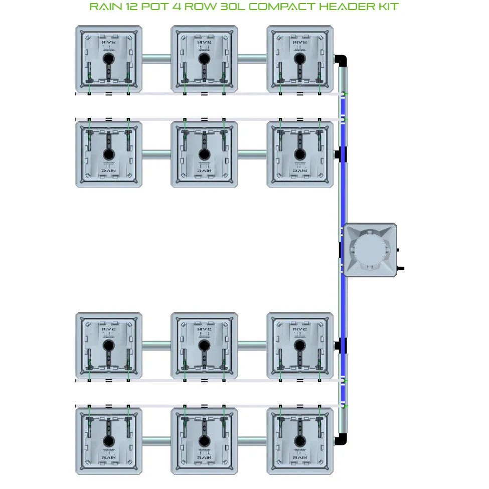 Alien Hydroponics RAIN 12 Pot 4 Row Kit