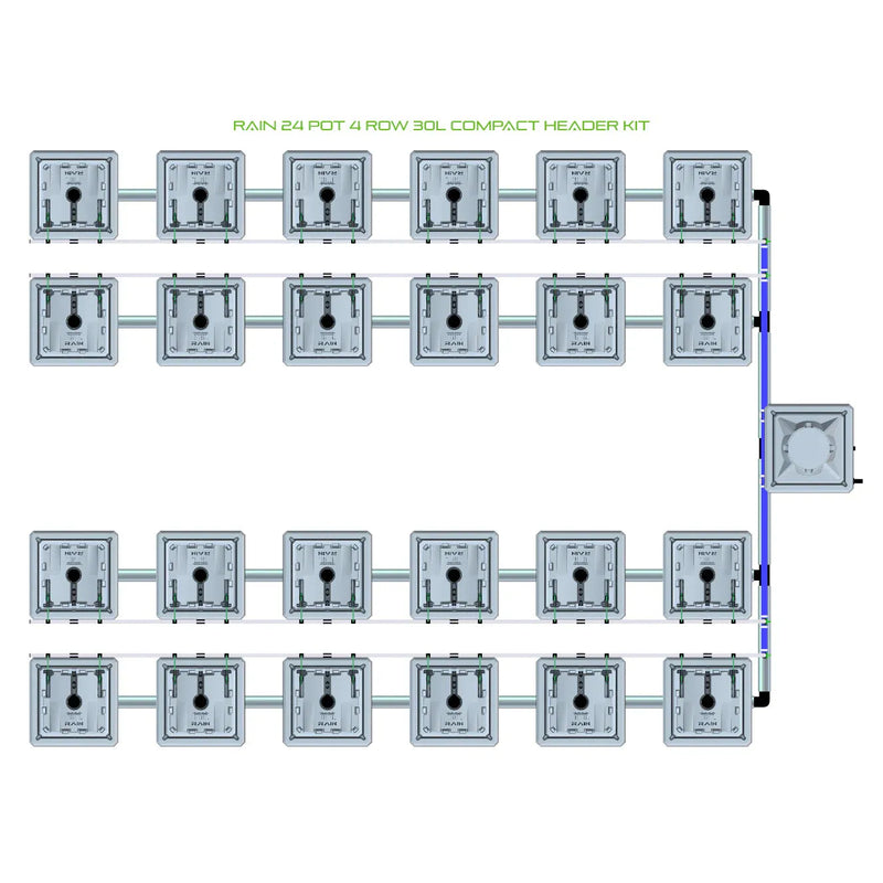 Alien Hydroponics RAIN 24 Pot 4 Row Kit