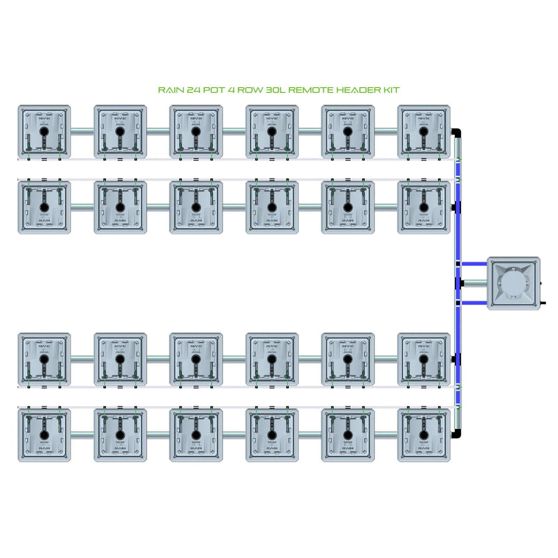 Alien Hydroponics RAIN 24 Pot 4 Row Kit