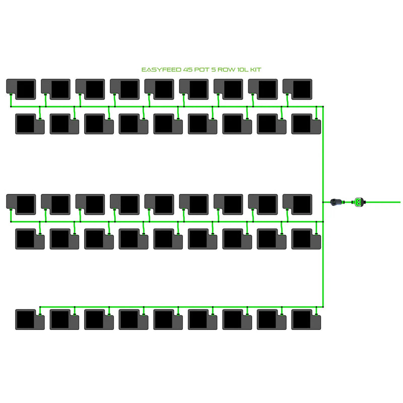 Alien Hydroponics EasyFeed 45 Pot 5 Row Kit
