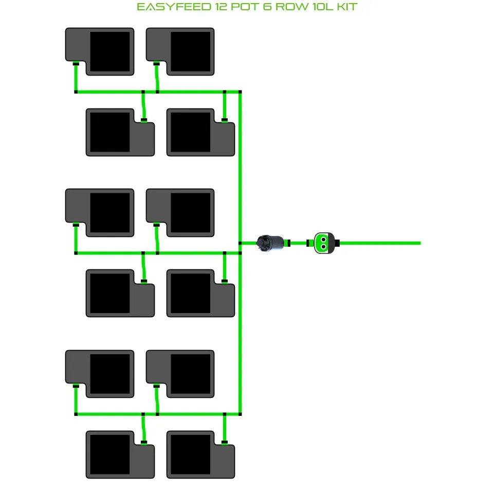 Alien Hydroponics EasyFeed 12 Pot 6 Row Kit