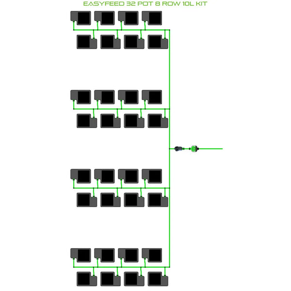 Alien Hydroponics EasyFeed 32 Pot 8 Row Kit
