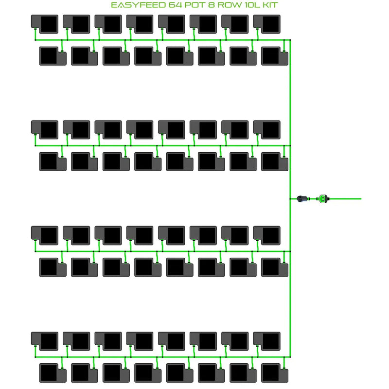 Alien Hydroponics EasyFeed 64 Pot 8 Row Kit